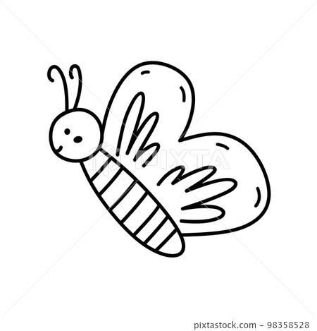 Cute and funny flying butterfly Cute and funny flying butterfly 98358528