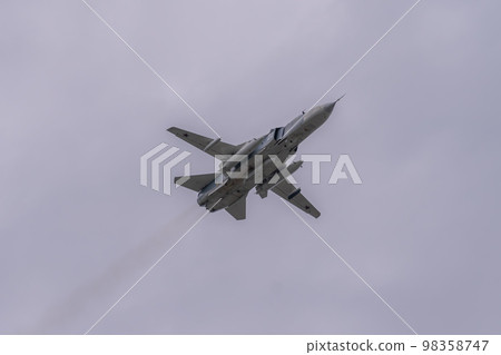 Russia. Kronstadt. July 31, 2022. A flight of SU-24M aircraft at the naval parade. 98358747