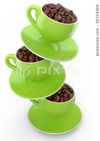 Ceramic coffee cup with coffee for americano, espresso, mocha, latte on white Ceramic coffee cup with coffee for americano, espresso, mocha, latte on white 98358864