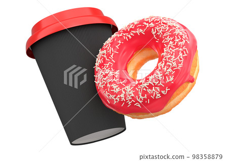 Paper coffee cup for cappuccino, americano, espresso, mocha, latte on white 98358879