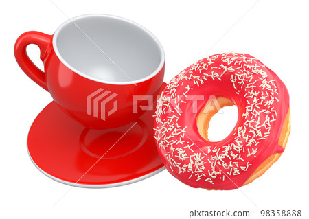 Ceramic coffee cup for cappuccino, americano, espresso, mocha, latte on white 98358888
