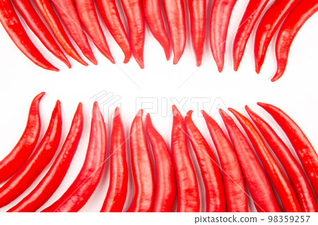 red hot pepper on a white background. spices and vegetative food red hot pepper on a white background. spices and vegetative food 98359257