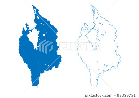 Lake Lappajarvi (Republic of Finland) map vector illustration, scribble sketch map 98359751