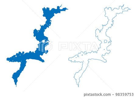 Lake Lough Derg (Republic of Ireland) map vector illustration, scribble sketch Lough Dergart or Loch Deirgeirt map 98359753