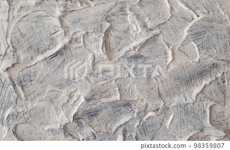 Gray and white textured background. Macro Wall. Panorama of white concrete with gray marble pattern. Flat plan. Design for text. 98359807