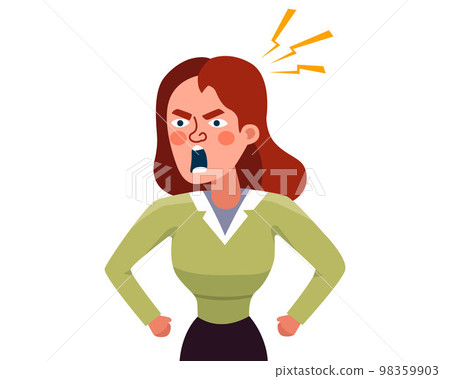 angry woman screams loudly. angry girl is angry. angry woman screams loudly. angry girl is angry. 98359903