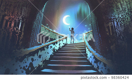 Staircase of the starry sky 98360424