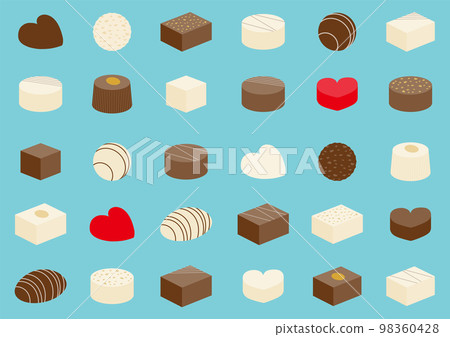 巧克力插畫背景_白色情人節 98360428