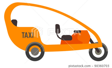 Asian taxi icon. Passenger transport side view 98360703