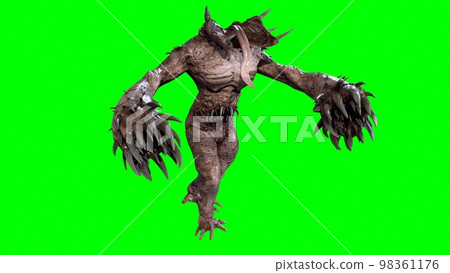 Demon mutant mythical monster 3d render image 98361176