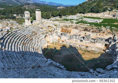 Amazing view of theatre of Xanthos ancient city 98361302