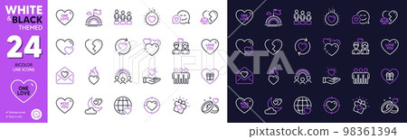 Divorce lawyer, Heart flame and Inclusion line icons for website, printing. Collection of Lgbt, Love letter, Hold heart icons. Love gift, Hearts, Dating web elements. Friendship. Vector Divorce lawyer, Heart flame and Inclusion line icons for website, printing. Collection of Lgbt, Love letter, Hold heart icons. Love gift, Hearts, Dating web elements. Friendship. Vector 98361394