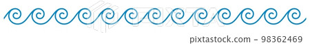 Blue wave border. Ocean line seamless pattern 98362469