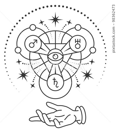 Magic ritual spell geometry. Magic astrology symbol Magic ritual spell geometry. Magic astrology symbol 98362473