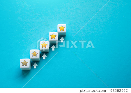 Raising the rating to five stars. Gain success. Evaluation of the quality of the provided service. Feedback overview. Popularity, prestige. High reputation. Successful business, satisfied customers. 98362932