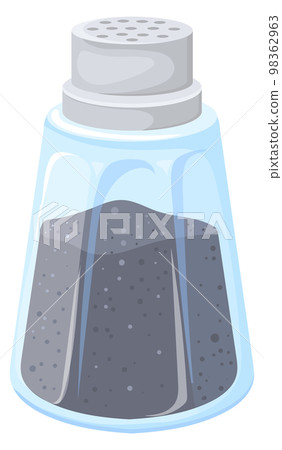 Pepper shaker. Spice glass container cartoon icon 98362963