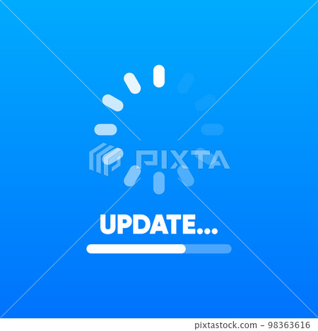 New System Update. Loading process. App update concept. System software update web banner element. Vector illustration. 98363616