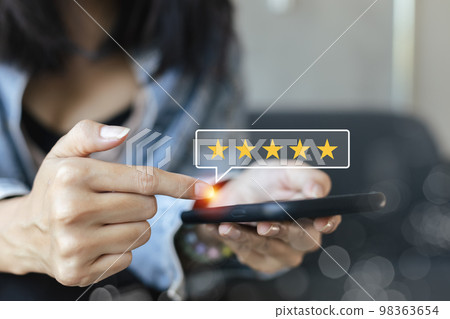 satisfaction survey feedback concept. review ranking marketing customer service. satisfaction survey feedback concept. review ranking marketing customer service. 98363654