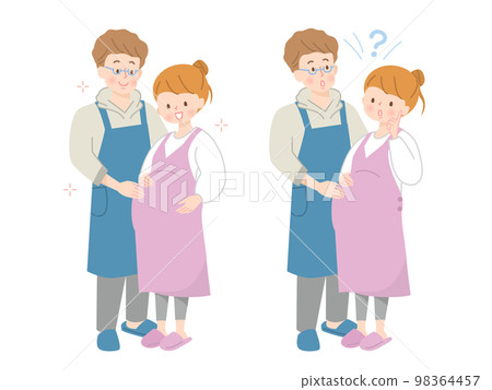 Vector illustration material of a family who can't wait to give birth 98364457