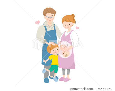 Vector illustration material of a family who can't wait to give birth 98364460