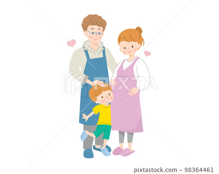 Vector illustration material of a family who can't wait to give birth 98364461