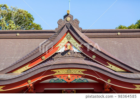 [日本]千葉縣稻毛淺間神社屋頂的裝飾 98364585