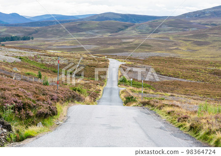 Old military road A93 in Cairngorms National Park in Scotland. Old military road A93 in Cairngorms National Park in Scotland. 98364724