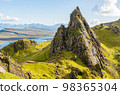 A rocky pinnacle of the Old Man of Storr cliffs in the Isle of Skye in Scotland. 98365304