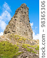 Rocky pinnacle of the Old Man of Storr cliffs in the Isle of Skye in Scotland. 98365306