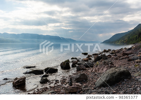 Loch Ness lake in Scotland. 98365377