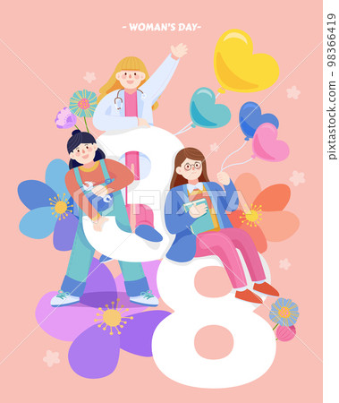 Women's day illustration 98366419