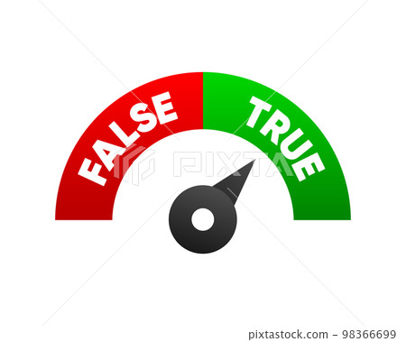 Versus VS battle. Speed risk scale of facts and myths. Concept of thorough fact checking or easy compare evidence. Vector illustration. 98366699