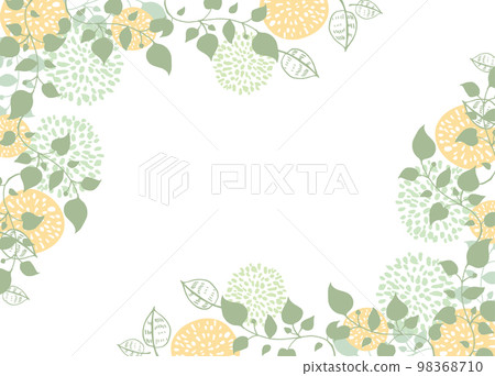 Scandinavian style flower material background frame stylish watercolor flower green plant Scandinavian style flower material background frame stylish watercolor flower green plant 98368710