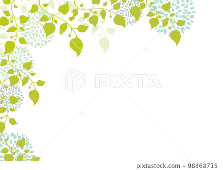 斯堪的納維亞風格花卉素材背景框時尚水彩花卉綠色植物 98368715