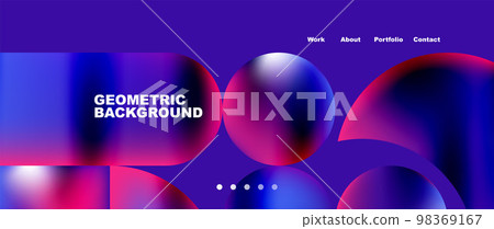 Colorful metallic geometric shapes minimal abstract background 98369167
