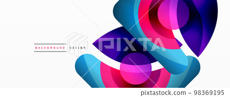 Abstract background with color geometric shapes. Beautiful minimal backdrop with round shapes circles and lines. Geometrical design. Vector illustration Abstract background with color geometric shapes. Beautiful minimal backdrop with round shapes circles and lines. Geometrical design. Vector illustration 98369195