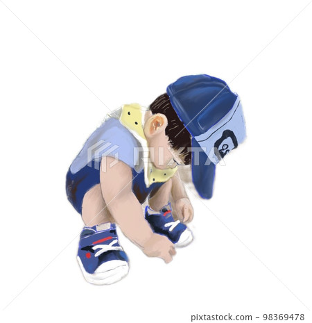 孩子蹲著 98369478