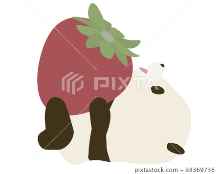 草莓和微笑的熊貓 98369736