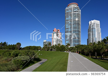 Residential towers on South Pointe in Miami Beach, Florida. Residential towers on South Pointe in Miami Beach, Florida. 98369754