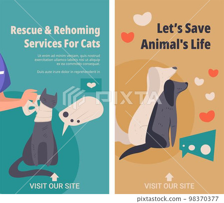 Rescue and rehoming services for cats, banners 98370377
