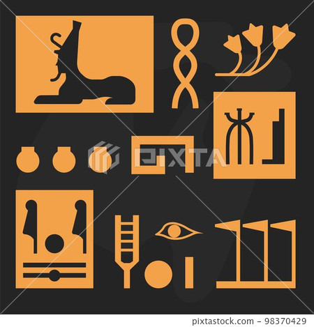 Egyptian hieroglyphs and ancient texts scripture 98370429
