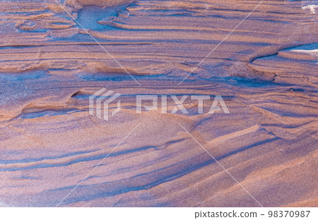 Natural sand pattern created by wind, shore of the dunes 98370987