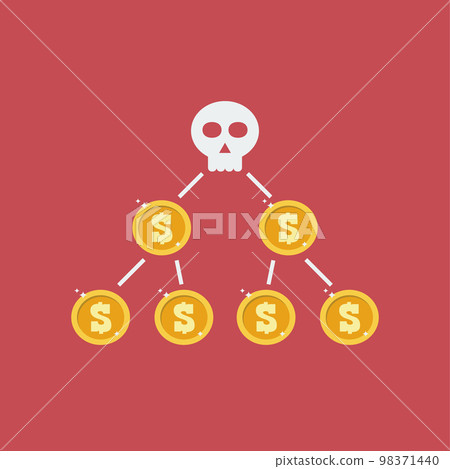 Ponzi scheme vector illustration. Pyramid network Ponzi scheme vector illustration. Pyramid network 98371440