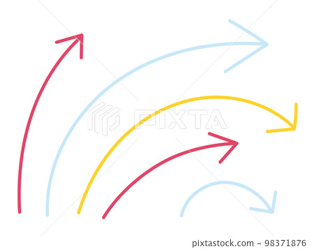 手繪曲線箭頭變化集（彩色） 98371876