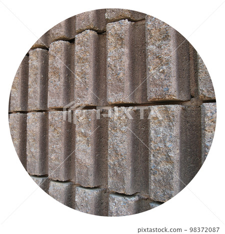 Sturdy beige and gray cut stone wall, seamless lined up 98372087