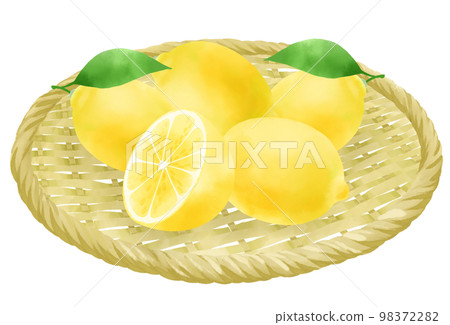 Illustration of a lemon on a colander Illustration of a lemon on a colander 98372282