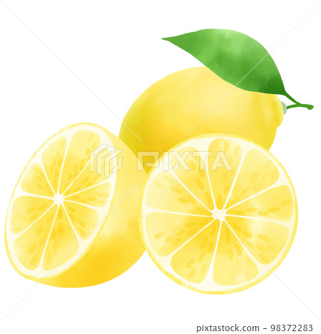 Illustration of a delicious cut lemon Illustration of a delicious cut lemon 98372283