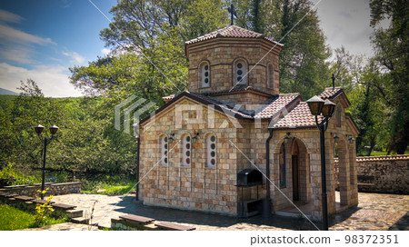 View to Saint Naum Monastery, Ohrid, North Macedonia 98372351