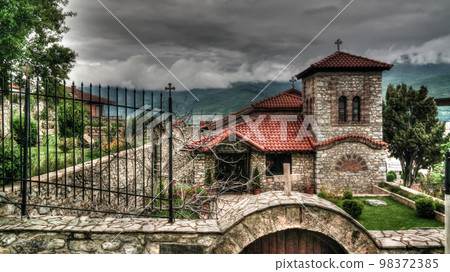Exterior view to Church small St. Vrach St. Cosmas and Damian, Ohrid, North Macedonia 98372385