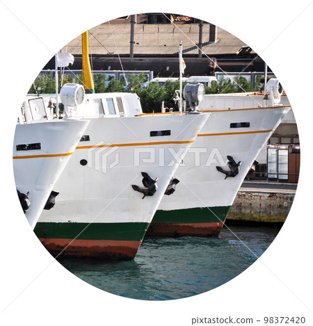 White cruise ship ferry transport, Sirkeci Istanbul Turkey White cruise ship ferry transport, Sirkeci Istanbul Turkey 98372420